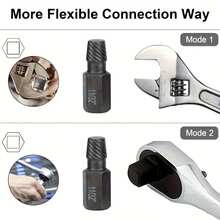 10pcs Heavy Duty Screw Extractor Set - Easily Remove Damaged, Stripped Or Broken Bolts, Hex Screws And Fasteners, Durable High Strength Structure - Black - View 8