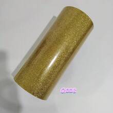 1 Roll Glitter/Glossy Glitter/Glitter PUFF Heat Transfer Vinyl Roll - Sparkle Glitter For T-Shirt Fabric Iron-On Transfers - Gold-gLI002 - View 5