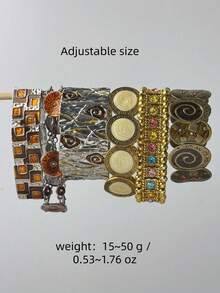 1件复古时尚独特奢华优雅波西米亚风格创意手链，女士日常佩戴、节日和派对饰品 - 彩色 - 查看 8