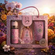 Lattafa BURPHISE YARA 3-PIECE WOMEN'S PERFUME GIFT SET - 50ML EDP + 88ML FRAGRANCE MIST + 88G LOTION - LUXURIOUS FEMININE PERFUME - Oriental - View 2