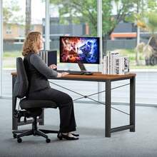 FBXGT Escritorio Minimalista Escritorio para Computadora Escritorios Modernos Escritorio de Madera Escritorio Oficina Fácil de Montar Adecuado para Estudiar Trabajar Jugar Juegos 100*60*75 CM - 120*60*75 cm - Ver 7