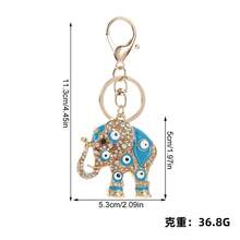 Luxury Creative Drip Oil Elephant Cartoon Keychain Small Pendant Accessories Rhinestone Metal Animal Wholesale Bohemian Zinc Alloy Jewelry, Winter - Multicolor - View 2