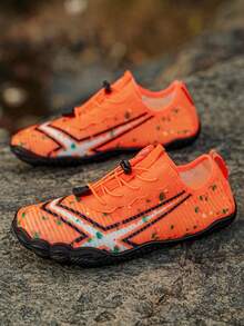 L.S.W.P Męskie buty do wody typu amfibia, szybkoschnące buty outdoorowe z grubą podeszwą odporną na przecięcia, odpowiednie do surfowania, nurkowania, na plażę, wędrówek po strumieniach, wspinaczki górskiej i ćwiczeń fitness w pomieszczeniach, takich jak joga, bieżnia, aerobik, skakanka - Pomarańczowy - Zobacz 9