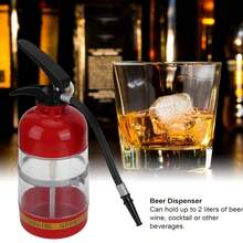 1 PCS Dispensador de Cerveza Extintor 2L, Barril Portátil con Enfriamiento por Gel, Boquilla Ajustable para Espuma, Diseño Original para Fiestas, Cumpleaños, Reuniones y Eventos - Rojo - Ver 1