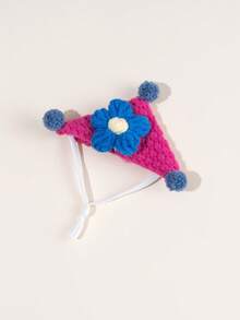 1pc/3pcs Hamster Decor Knitted Hat With Cute Furry Pom Pom, Warm & Adorable, Suitable For Photo Shoot, Fits Hamsters, Parrots & Other Small Pets - Multicolor - View 10