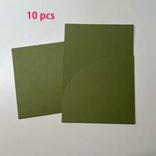 10Pcs Pocket-Style Wedding Invitation Envelope, 5x7 Inches, High-Quality Paper, Suitable For Engagements, Baptisms, Birthdays, And More – Multiple Pockets, Versatile DIY Invitation Envelope, Wedding Gift - Multicolor - View 6