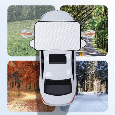 Magnetic Thickened Half Car Windshield Snow Cover, Frost Protector, Front Windshield Snow And Sun Shade