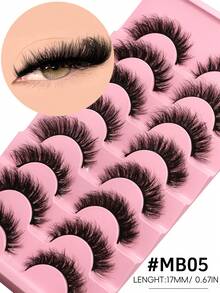 8 Pairs Cat Eye Lashes Natural Cross Volume Faux Mink Eyelashes Fluffy Soft Eyelashes Thick Dramatic False Eyelashes Glam Volume Fake Lashes,Beginner-Friendly,Suitable For Any Occasion - Black - View 8