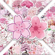 Sakura Plant Cute Funny Cartoon Aesthetic Stickers, Waterproof Vinyl Decals Suitable For Adults, Teens, Decorating Luggage, Water Bottles, DIY, Phones, Laptops, Skateboards, Helmets Scrapbook Supplies Funny Stickers Scrapbooking Supplies Kindle - Cherry Blossom Plants - View 2