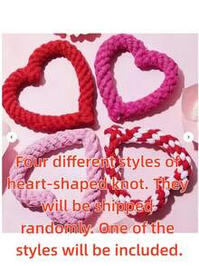 心形情人节宠物玩具，时尚流行，狗狗玩具，猫咪玩具，耐啃咬，节日气氛浓厚，必备礼物 - 彩色 - 查看 4