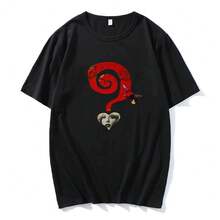 Camiseta de verano de streetwear, camiseta Lucky Halsey, camiseta de manga corta de algodón, camiseta de cuello redondo, camiseta casual de hip hop - Negro - Ver 10