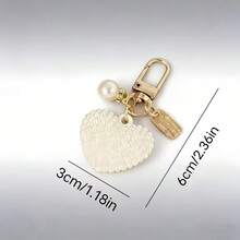 18/30颗-6/10套仿珍珠心形钥匙扣套装，派对礼物，宾客纪念品，手提包挂件，车钥匙吊坠，适合婚礼、生日、节日、周年纪念日、情人节礼物 - 彩色 - 查看 4