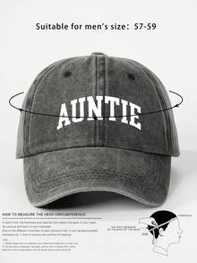 ✨1pc Printed "Auntie" Washed Baseball Cap, Adjustable Outdoor Sun Protection Casual Hat, Suitable For Travel, Beach Holiday, Y2K Style For Young People - Baseball Caps, Beanies, Sun Hats, Bucket Hats, Cool Hats, Headwear, Stylish Hats, Fashion Hats, Everyday Hats, Von Dutchs, Nyxx Hat, Hats For Women, Gorras Para Mujer, Valentine's Day - Multicolor - 查看 8