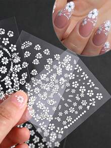 30 miếng dán móng tay hình hoa trắng 3D, hoa trắng đính đá, decal móng tay tự dính 3D, thiết kế nghệ thuật móng tay, hình dán hoa trang trí móng, 30 tờ, dụng cụ làm móng. - trắng - Xem 6
