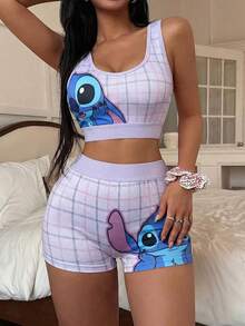 Disney 2pcs Women Sports Bra Set With Padded, Cute & Sexy, Soft & Skin-Friendly - Multicolor - View 5