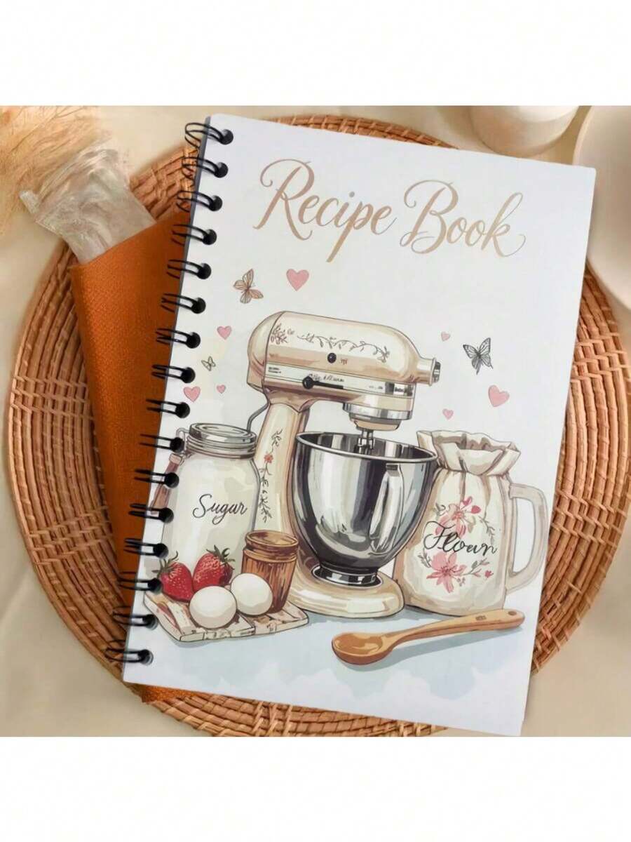 1pc Personalized Recipe Notebook - Handmade Spiral Notebook - Blank Recipe Book For Organizing Your Home Recipes Recipe Notebook Where You Can Write Down Your Own Recipes. - Multicolor - View 1
