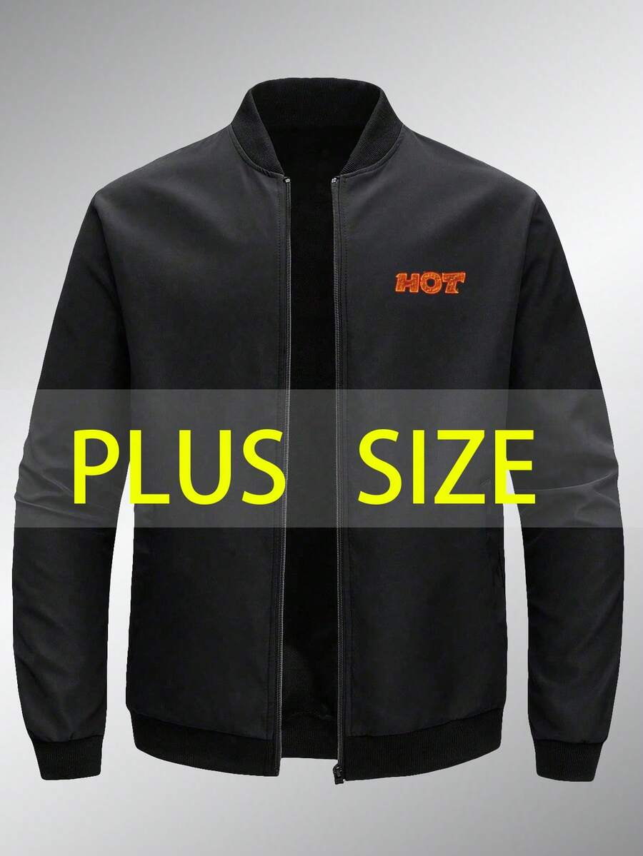 Plus Size Men's Lightweight Jacket - Casual Streetwear Style, Comfortable Loose Fit, Versatile Outerwear For All Seasons