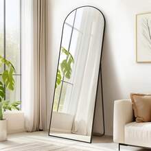 SONGMICS Ganzkörperspiegel 160 x 50 cm rechteckiger Standspiegel Aluminiumlegierung Rahmen gehärtetes Glas für Schlafzimmer Wohnzimmer Kleiderschrank Tintenschwarz LFM030B01 - Schwarz - Übersicht 1