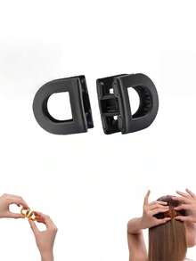 1个女士亚克力豹纹磁性防滑发夹，强力夹持不伤发，休闲百搭造型工具，适合日常使用 - 彩色 - 查看 3