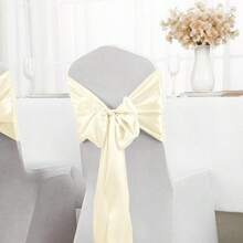 1pc Satin Table Runner, 10pcs Bowknot Chair Back Decorations, Smooth Fabric Decor Suitable For Wedding, Party, Birthday, Restaurant - Multicolor - View 7
