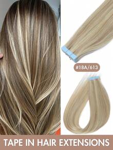 Tape In Hair Extensions Human Hair Extensions High-Quality Real Human Hair 12-22 Inch Natural Straight Blonde Hair Invisible Seamless Easy To Wear Tape In Hair Extensions Volume Boost For Daily & Party Hairstyles - Multicolor - View 42