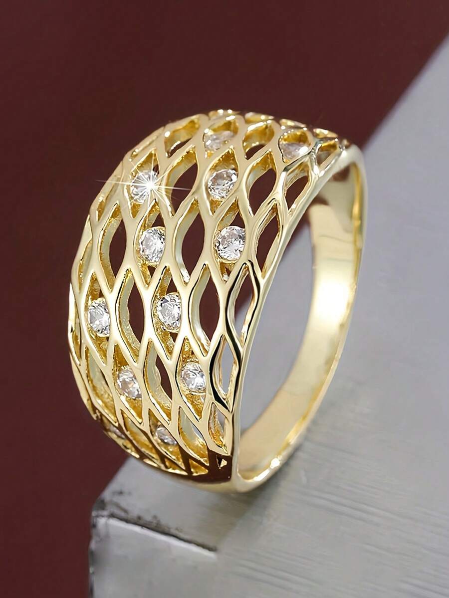 1 PC Romantic Cubic Zirconia Ring For Women For Women For Wedding Engagement Party Jewelry Valentine's Day Gift - 1# - View 1