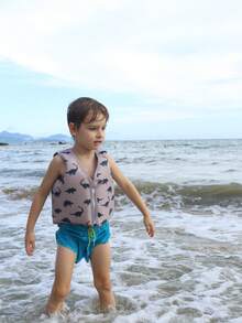 儿童游泳背心，泳衣，学习训练游泳背心，适合海滩和泳池使用 - 彩色 - 查看 8