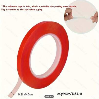 Double Sided Adhesive Tape, Nano Tape [Length 118 Inches, Width 0.19 Inches], Transparent Tape, Washable Adhesive Tape, Nano Seamless Adhesive Tape