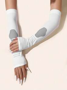 1 Pair Y2K Style Women Knitted Arm/Leg Warmers, Fashion Street Decorative Gloves, Holiday Small Gift, Suitable For Daily Wear - A - View 8