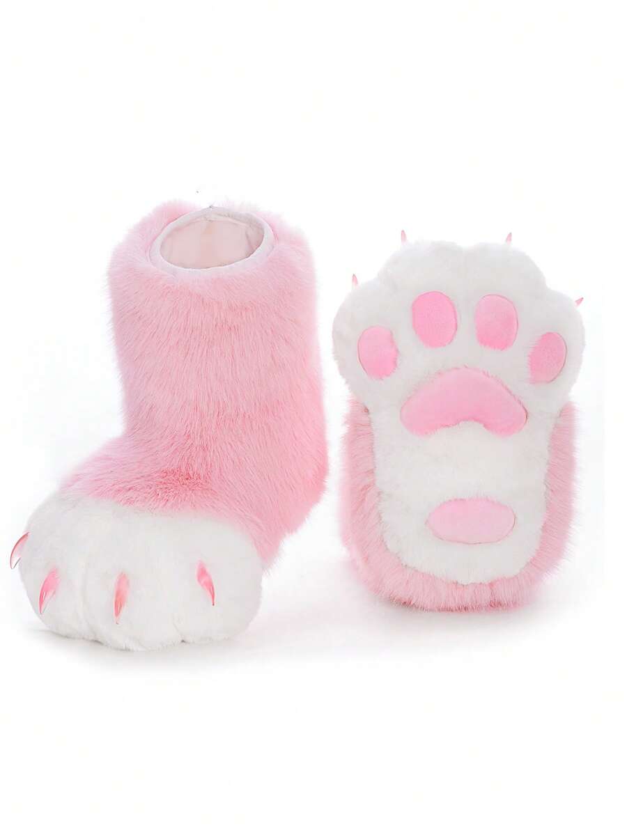 Furry Animal Paw Shoes For Adults Cosplay Wolf Cat Dog Fox Fursuit Feet Claw Boots Accessories - Hồng - Xem 1
