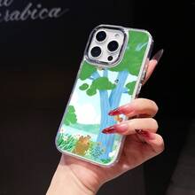 Funda para Teléfono - Funda para Teléfono de Pareja con Patrón de Anime 21280C5, Funda para Teléfono con Marco de Metal Electrochapado, Adecuada para 16Promax 16Pro 16Plus 16 15Promax 15Pro 15Plus 15 14Promax 14Pro 14 13Promax 13Pro 17 17Promax 17Air 12 11Promax 11Pro 11  de Moda F17 17promax - transparente - Ver 7