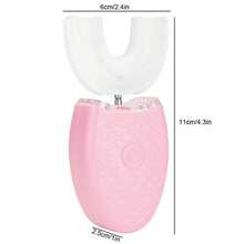 cepillo de dientes eléctrico de silicona en forma de U, recargable, a prueba de agua, cuidado bucal sónico, con 4 modos, color rosa - como en la foto - Ver 1