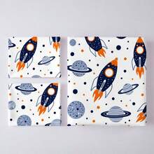 2/3件套数码印花被套组（被套*1，枕套*1/2，不含被芯和枕芯），亲肤柔软舒适，适用于酒店、客房、宿舍、卧室、床上用品，四季皆宜。 - 彩色 - 查看 4