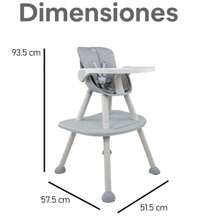 Silla de Comer para Bebé 2 en 1 | Periquera Convertible en Silla Alta para Comer y Set de Silla + Mesa | Bebés en etapa de desarollo de 1 a 3 años para alimentación - Gris - Ver 3