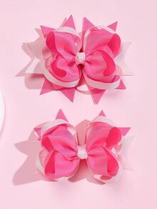 2Pcs 5 Inch Girl Hair Bow Fashionable Teenagers Hair Bows With Clips For Festivals Party - Multicolor - View 14