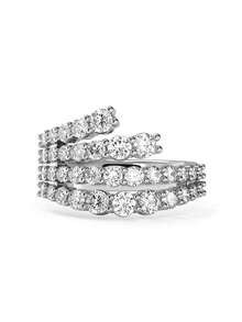 Geschenkbox eleganter glänzender Kubikzirkonia-Ring, hochwertiger Schmuck für Frauen zur Hochzeit, Party und Bankett, hergestellt aus Kupfermaterial, das nicht verblasst und allergieauslösend ist, ideales Urlaubsgeschenk - Silber - Übersicht 5