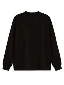Women's Oversized White And Navy Blue 'PARK' Letter Print Sweatshirt - Oversized Loose Hoodie Sweater With Capital Letters, Crew Neck Long Sleeve Pullover, Machine Washable Layered Outfit Suitable For Back To School, Airport, And Casual Outfits 2026 - 黑色 - 查看 2