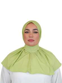 1件装时尚休闲优雅速戴头巾帽，经典简约时尚休闲优雅，采用丝滑柔软透气的粘胶混纺面料，长帽檐，两用速戴围巾运动帽，适合日常生活、节日、聚会、宗教仪式等场合。 - 多色 - 查看 8