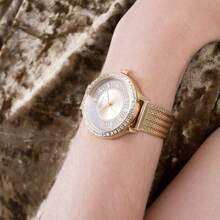 Guess Women's Quartz Watch, Stainless Steel Strap, Stainless Steel Case, Quartz Movement, Suitable For Daily Wear, Parties And Other Occasions. Model GW0402L2 - Gold - View 7