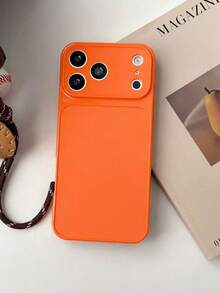 Nuevo estuche protector de material Corning compatible con iPhone 17/17 Pro, 15/16 Pro, 14/13/12, estuche de teléfono de unicolor con acabado mate compatible con iPhone 17/16 - Naranja - Ver 1