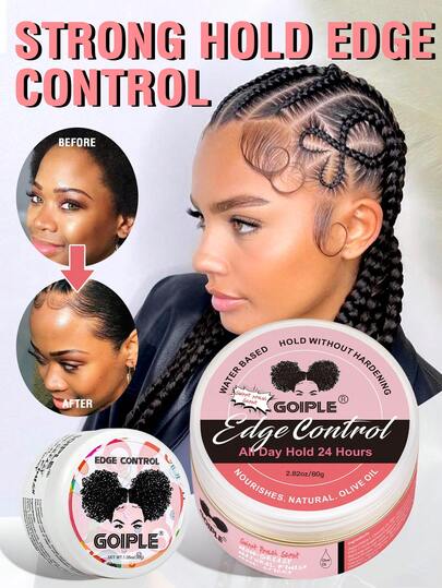 Goiple 80克/30克女士24小时强力定型发际线造型啫喱，1.05盎司旅行装，不产生碎屑，不油腻，控制毛躁，适用于假发，抚平毛躁，修护受损发质