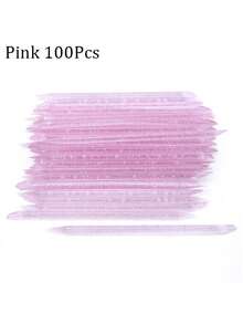 100/50支装美甲工具套装，女士双头粉色亚克力清洁棒，去角质棒，美甲工具，50支透明美甲棒，可重复使用，带钳子，适合家庭和美甲沙龙使用 - 不易断裂，化妆品，便携旅行配件，女孩必备，节日礼物 - 彩色 - 查看 13