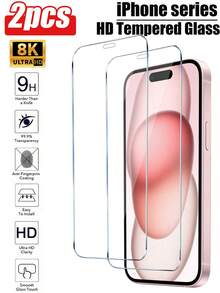 2pcs Screen Protector Compatible With IPhone 17/17 Pro/17 Pro Max/17 Air 16 15 14 Plus 13 12 Mini 11 Pro Max X, XR, XS Max, 9H Hardness Tempered Glass, Anti-Scratch - Clear - View 37