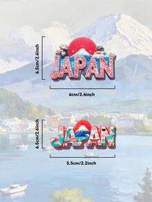 1 Peça Ímã de Geladeira com Letra Japonesa, Ímã de Resina com Tema Ukiyo-E, Ímã Lembrança de Viagem, Ímã de Paisagem de Landmark Pintado em 3D, Coleção Criativa de Viagem, Presente Criativo de Decoração Doméstica, Ímã de Geladeira de Resina PVC Relevo 3D de Alta Qualidade, Decoração de Cozinha, Ímã de Paisagem Famosa, Presente de Decoração Doméstica para Amantes de Viagem - Multicolorido - Visão 5