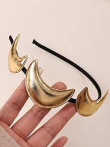 1pc Gold Crescent Moon Headband, Minimalist & Versatile Fashion Hair Accessory For Women - Multicolor - View 7