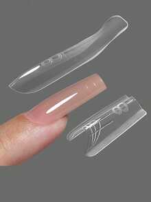 240 cái/hộp Khuôn tạo hình móng tay hình hạnh nhân nguyên bản, khuôn móng tay dạng sandwich cỡ trung bình để nối móng nhanh chóng mà không cần khuôn giấy, 15 kích cỡ khuôn móng tay bằng nhựa, dụng cụ làm móng - Trong sáng - Xem 8