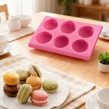 1 Piece Of Pink Silicone Macaron Mold, Simple And Practical, With Diverse Functions And Easy Demolding. It Can Be Used To Make Macaron Shaped Candles, Plaster Decorative Simulation Props, Household Tray Props, And Reusable Molds. - Pink - View 6