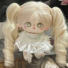 20cm Cotton Doll Wig, High Temperature Fiber Single Ponytail, Hair Clip Curly Ponytail (Hair Only) - Multicolor - View 3