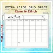 1pc Refrigerator Calendar Magnetic Dry Erase Calendar Whiteboard Calendar, Suitable For Kitchen Refrigerator Planners, Planners, Refrigerator Memos, Reminders For Loved Ones, Food Date Registration Records, Refrigerator Stickers, Decorative Bulletin Boards - trắng - Xem 6