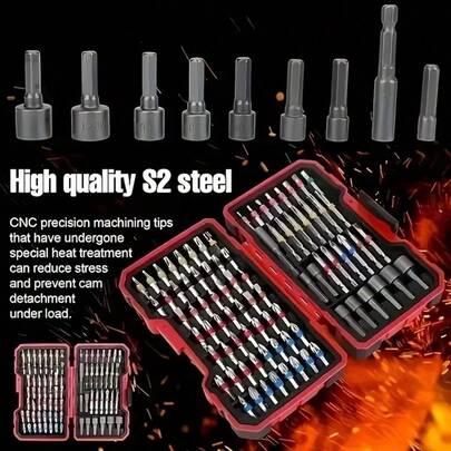 45pcs Screwdriver Bit Set, Manual Tool Kit, Safety Screwdriver Bits, Includes Hex, Slot, Star, And Tri-Wing Screwdriver Bits, Quick Release Drill Bits, Suitable For Furniture, Appliance Repair, Electronics Disassembly, Great For DIY And Professional Use